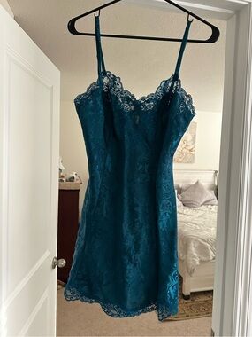 Victoria's Secret Teal Lace Slip